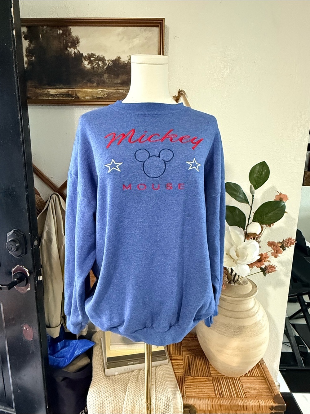 Mickey Unlimited Blue Crewneck Sweatshirt - Colorful Logo Tag